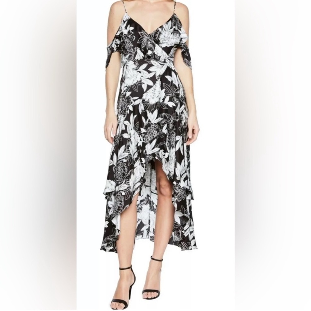 Bardot Black and White High Low Sundress